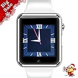 StarryBay Smart Watch Bluetooth Sweatproof Wrist Watch with Touch Screen for Notification Push /Handsfree Call for Andorid - White