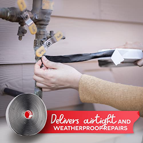 XFasten Butyl Sealing Tape, Black, 1/8In x 3/4In x 30Foot Plumbers