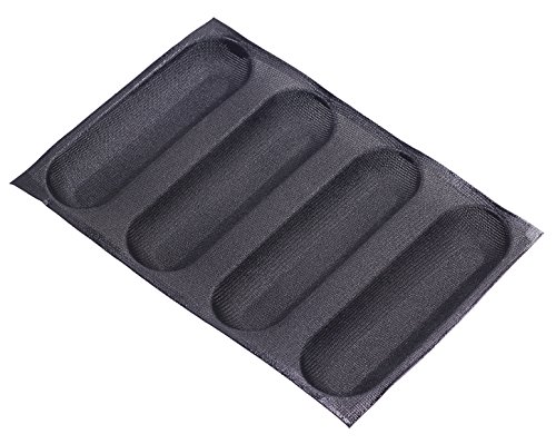 Dltsli Silicone Non Stick Perforated French Bread Baguette Pans Baking Liners Mat Bread Mould 4 Molds