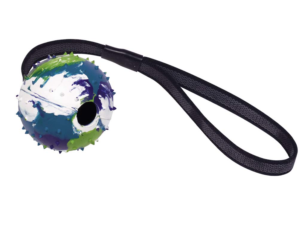 Nobby 59996 Solid Rubber Snack Ball with Anti-Slip Rope