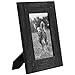 Americanflat 4x6 Charcoal Black Distressed Wood Frame - Made to Display 4x6 Photo - Ready to Hang - Ready to Stand - Built-in Easel