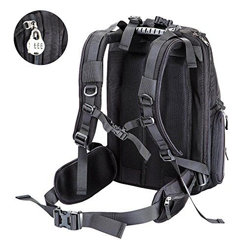 Large Professional Camera Laptop Backpack SLR DSLR Camera Bag for Hiking Traveling with 15"Laptop Ipad Lens Tripod for Canon Nikon Sony Olympus Camera Men and Women(Black)