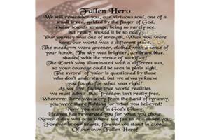 Fallen Hero: Military Funeral Guest Book, 8.5x8.5 Memorial Guestbook Sign-In Registry For Marine Corps Service Members And Veterans, Bereavement Poem Memory Keepsake