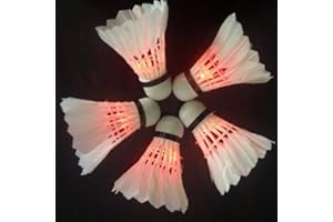 Bringsine 4pcs LED Badminton Shuttlecock Dark Night Glow Birdies Lighting for Indoor Sports Activities