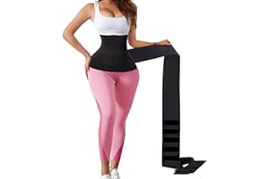 GENERIC Waist Trainer for Women Waist Wraps for Stomach Snatch Me Up Bandage Tummy Wrap Invisible Plus Size Trimmer Belt Sweat Body Shaper Snatcher 13.1ft Black
