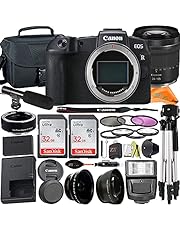 Canon EOS RP Mirrorless Digital Camera 26.2MP Full Frame with RF24-105mm Lens + Mount Adapter + Microphone+ 2Pack SanDisk 32GB Card + Case + Tripod + UV Filter+ ZeeTech Accessory Bundle (25pc Bundle)