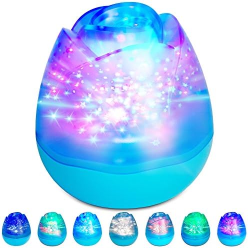 Lugumy Cosmos Stars Moon Sky Rotating Night Light Projector Lamp Projection for Kids Adult (Blue)