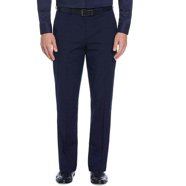 Palm Beach Men's Sam Flat Front Solid Dress Pants, Black, 38W Regular at Amazon Men's Clothing store