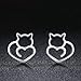 Cute Cat Earrings Stud Pearl Earrings for Women Mouse Cubic Zircon Hypoallergenic Earrings Christmas Birthday Gift (Cat earrings)