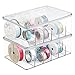 mDesign Art Supplies and Crafts Organizer Box for Washi Tape, Ribbon - Divided, Clear