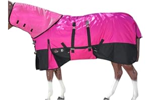HILASON 1200D Waterproof Winter Horse Blanket Neck Cover Belly Wrap | Horse Blanket | Horse Turnout Blanket | Horse Blankets for Winter | Waterproof Turnout Blankets for Horses 80 in
