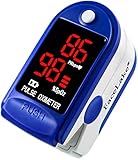 Facelake &reg; FL400 Pulse Oximeter with Carrying Case, Batteries, Neck/Wrist Cord - Blue