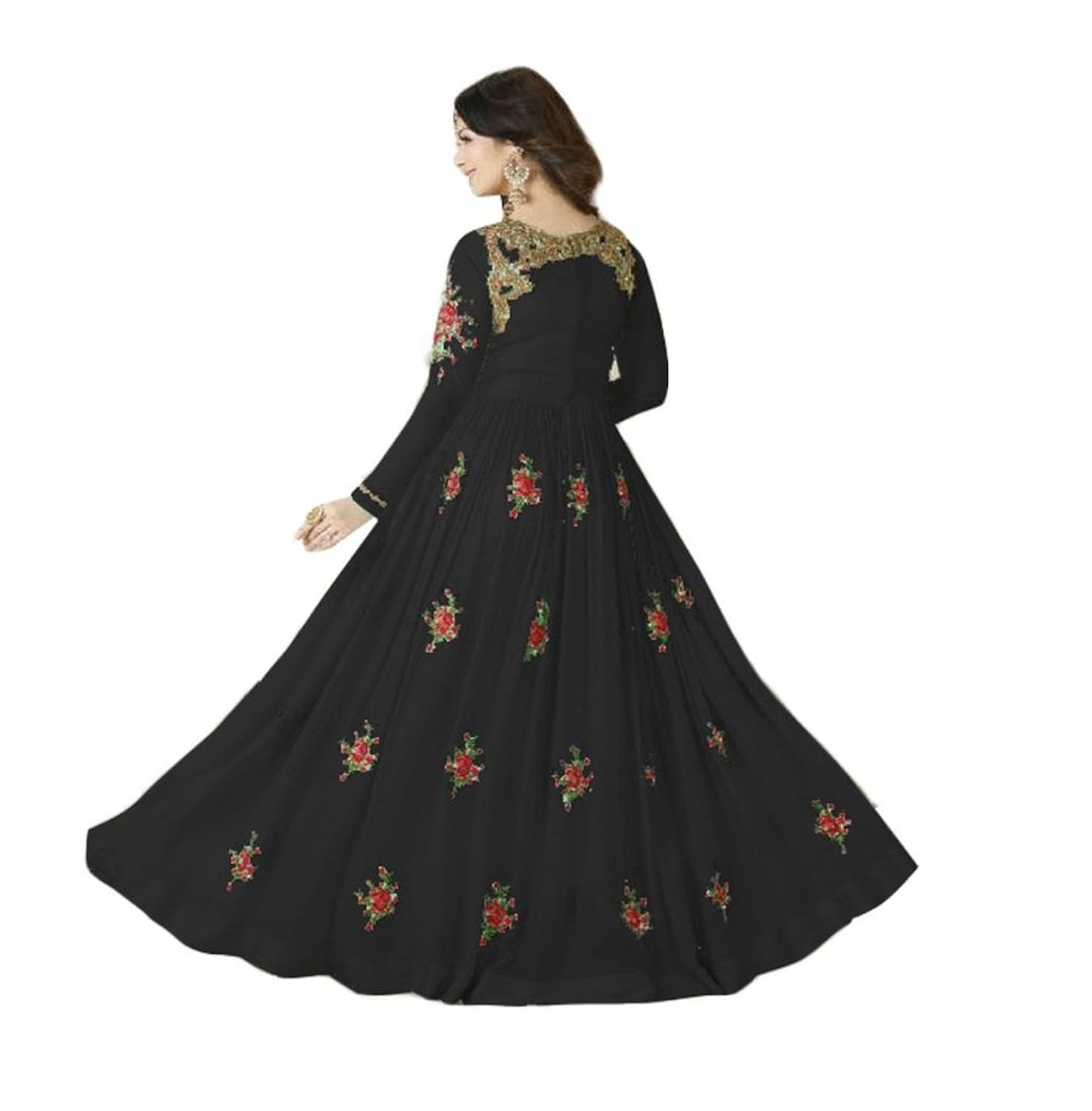 infotech women's faux georgette dress material