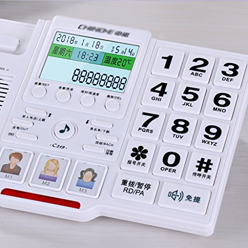 HQCC Elderly Fixed Telephone Large Button Telephone Household Corded Telephone Storage of Telephone (Color : B)