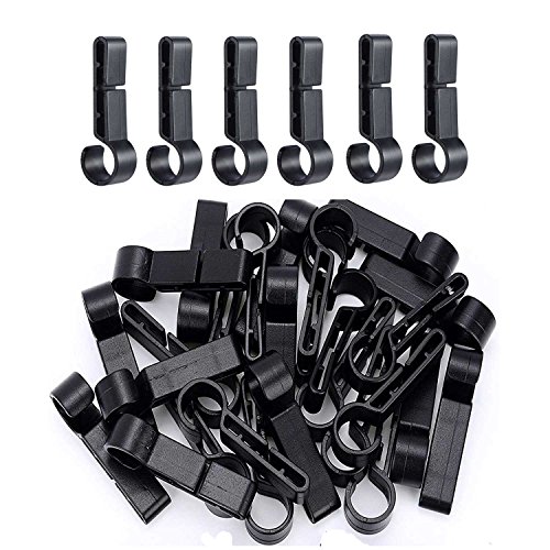 Canomo Pack of 24 Helmet Headlamp Clips Hardhat Hooks for Helmet, Hard Hat, Safety Cap, Black