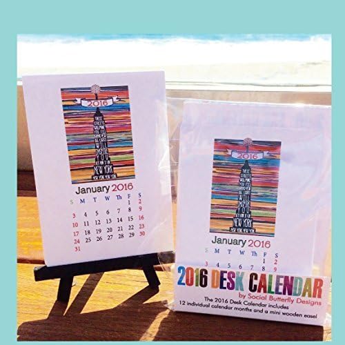 2016 Mini Easel Desktop Calendar - Christmas Gift - Desktop Calendar - Teacher Gift - Mini Calendar