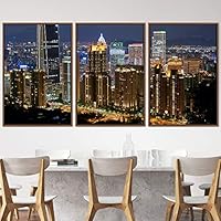 3 Piece Framed Canvas Wall Art City Illuminations Canvas Prints Home Artwork Decoration for Living Room,Bedroom - 16