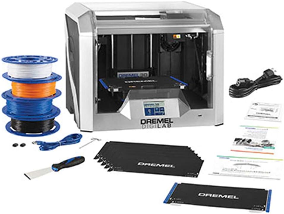 Dremel DigiLab 3D40 Flex 3D Printer w/Extra Supplies, 30 Lesson Plans, Professional Development Course, Flexible Build Plate, Automated 9-Point Leveling, PC & MAC OS, Chromebook, iPad Compatible