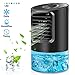 Portable Air Conditioner Fan, Mikikin Personal Space Air Conditioner Desk Fan Mini Evaporative Air Cooler Quiet Humidifier Cooling Fan with Handle, 7 Colors LED Lights, 3 Speeds for Home, Office, Room