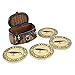 Pine Ridge Fisherman Fishing Creel Cool Table Drink Coaster Set of 4 with Fishing Basket Base - Unique Funky Beverage Non-Slip Coaster Home Decor Gift Ideas