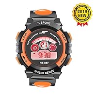 HahaGift Birthday Present for 6-12 Year Old Girls Boy Multifunctional Children Digital Wrist Watches for Kids Age 6 7 8 9 10 11 12 Girl Toy for 6-12 Year Old Girl Boys Gift for Christmas,Orange