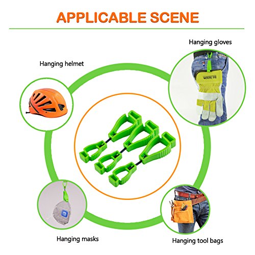 Glove Clip Holder Safety Gear Attach Gloves Towels Glasses Helmets Hanger Guard Labor Work Clamp Grabber Catcher Safety Work POP. (Green) …