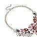 Holylove Fashinon Bib Necklace Chain in Red Glass Beads & Crystal with Gift Box- HLN00021 Red