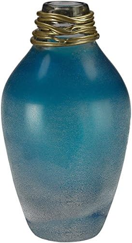 Dimond Home Metal Neck Vase in Blue and Gold