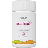 USANA Usanimals Multivitamin for Kids - Daily Chewable Tablets with Vitamins A, C, D, E, B6, B12, Zinc, Iron - Supports Immune, Bone & Brain Health - Essential Nutrients for Ages 2-12 - 56 Tablets