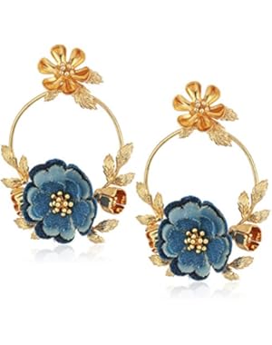Womens Flower Child Door Knocker Earrings