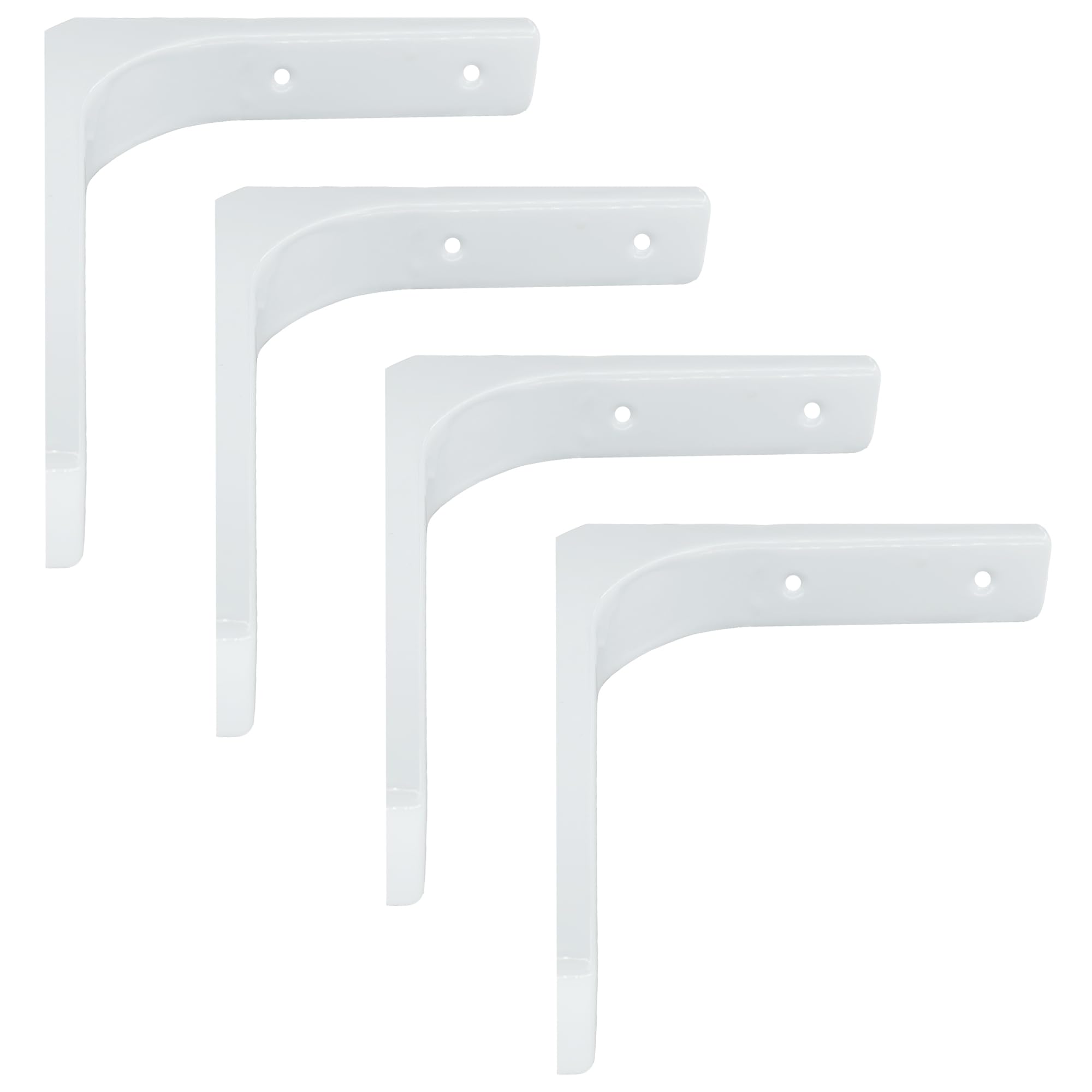 4 PCS Heavy Duty Shelf Bracket,L Shape Right Angle Bracket (White, 200mm×150mm)