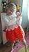 WEONEDREAM Baby Girls' Party Dress with Long Sleeves Striped Crochet Flower Patchwork 2T (100, White Red)