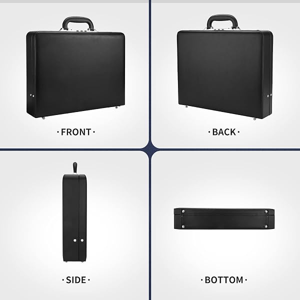 HAESTUS BRIEFCASES FOR MEN, PROFESSIONAL LEATHER BRIEFCASE WITH LOCK, HARD SHELL BUSINESS BRIEF CASE, DURABLE EXECUTIVE ATTACHE CASE FOR LAPTOP DOCUMENTS, MENS HARD BRIEFCASE FOR WORK OFFICE TRAVEL