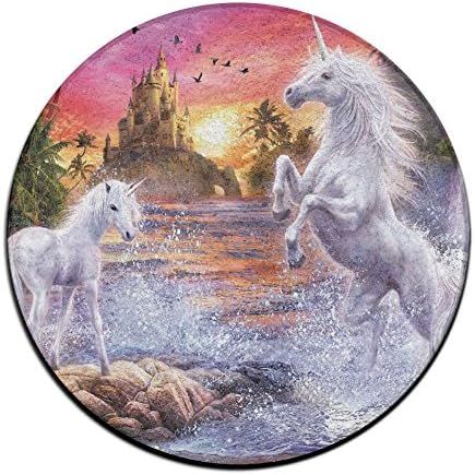 Rainbow Unicorn Splashing Water Coral Velvet Memory Foam Mats Non-Slip Kitchen Mats, Bath Mats,Welcome Door Mat,Cushion, Doormat Indoor/Outdoor 15.7"