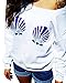 Ybenlow Women's Long Sleeve Chic Mermaid Shells Slouchy Pullover Sweatshirt Tops
