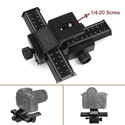 D & F 4 Way Macro Mise Focus Rail avec vis standard 1/10,2 cm close-up de Tir pour Canon Nikon Samsung Sony Digital SLR…