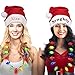 Windy City Novelties Naughty & Nice Santa Hats + 2 Pack Light Up Christmas Bulb Necklace