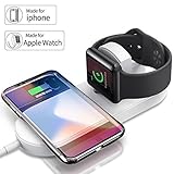 Apple Watch Charger,Soundsnow iPhone Wireless Charger,Apple Watch Charging Stand, Ultra-thin 2 in 1 Qi Wireless Charging Pad Stand for Apple Watch Series 2/3, iPhone X/iPhone 8/8 Plus,Samsung Android