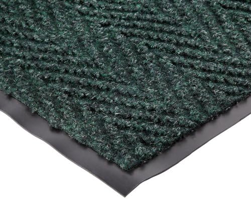 Durable Vinyl Chevron Rib Indoor Entrance Mat, 4' x 6', Green