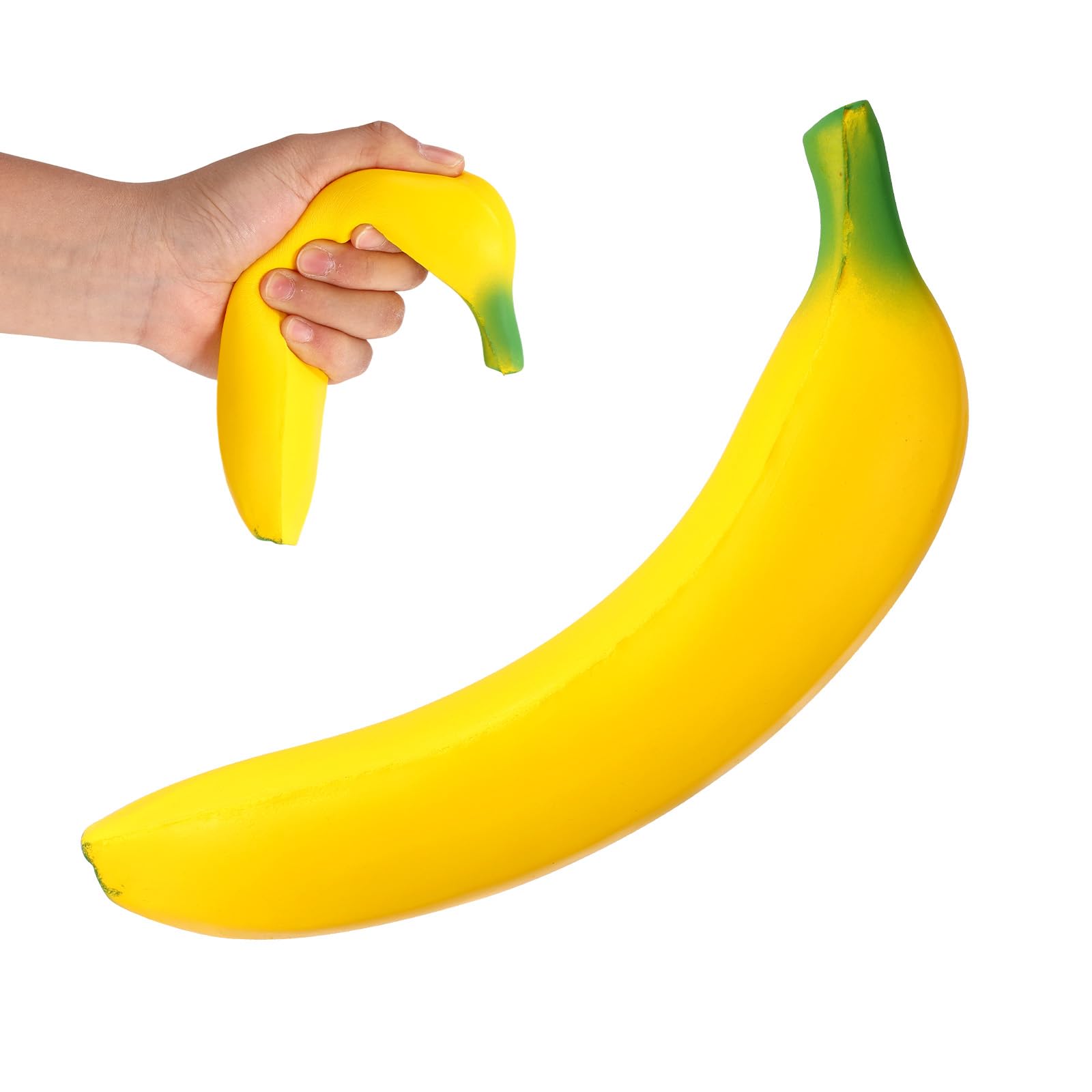 Banana Squeeze Fidget Toy, Soft PU Stretchy Banana Realistic Fruit Squishy Fidget Toy Cute Novelty Present for Adults Office Home Decor