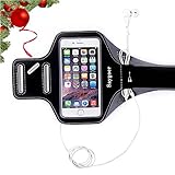 Saygoer Exercise Armband for iPhone 7 6/6s /SE (4.7 inch), LG Nexus 4, HTC One M7, Huawei Ascend P6 with Key Holder Earphone Velcro Screen Protector, Black