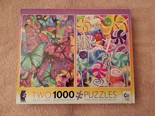 Ceaco Two 1000 Piece Puzzle Hybrid Butterflies & Lollipops - Made in USA