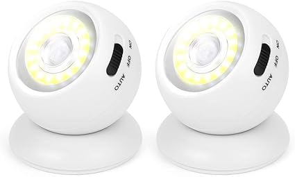 Amazon センサーライト 人感 Led電池式常夜灯 足元灯 モーション センサー付きナイトライト 三つモード マグネット式台座 廊下 玄関 階段 室内照明用 2個セット Refaney セキュリティ センサーライト ホーム キッチン
