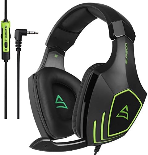 2017 New Coming SUPSOO G820 Multi-Platform Gaming Headset with Noise Cancelling Mic For PC, Mac, PS4, New Xbox one, Laptop, iPad, iPod Bass Stereo Surround Sound Gaming Headphones - Black Green