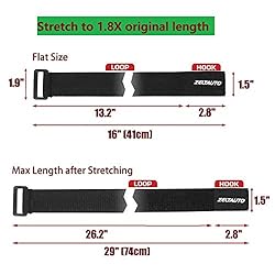 Zeltauto Elastic Cinch Straps Hook and Loop Cable