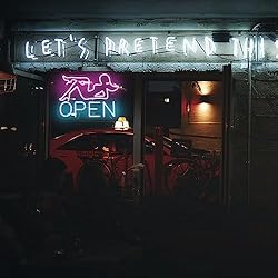 Open Neon Sign Bar LED Sign Pink Lady Neon Signs