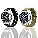 Gear S3 Frontier/Galaxy Watch 46mm Bands with Quick Release Pins, 22mm NATO Premium Woven Nylon Replacement Strap Wrist Band for Samsung Gear S3 Classic Sports Smartwatch 2 Pack (Black+Army Green)