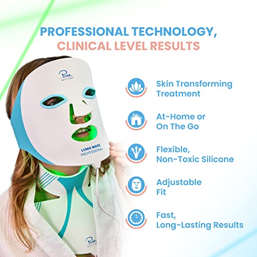 Pure Daily Care Luma Mask PRO l Soft Silicone LED Masks for Face, Neck & Decollete l 7 Color