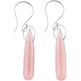 DEVMUKTI Natural Gemstones Dainty Earrings, 925 Sterling Silver, Crystals and Stones, Handmade, Bohemian, Birthstones, Earrings for Women, Christmas Gifts