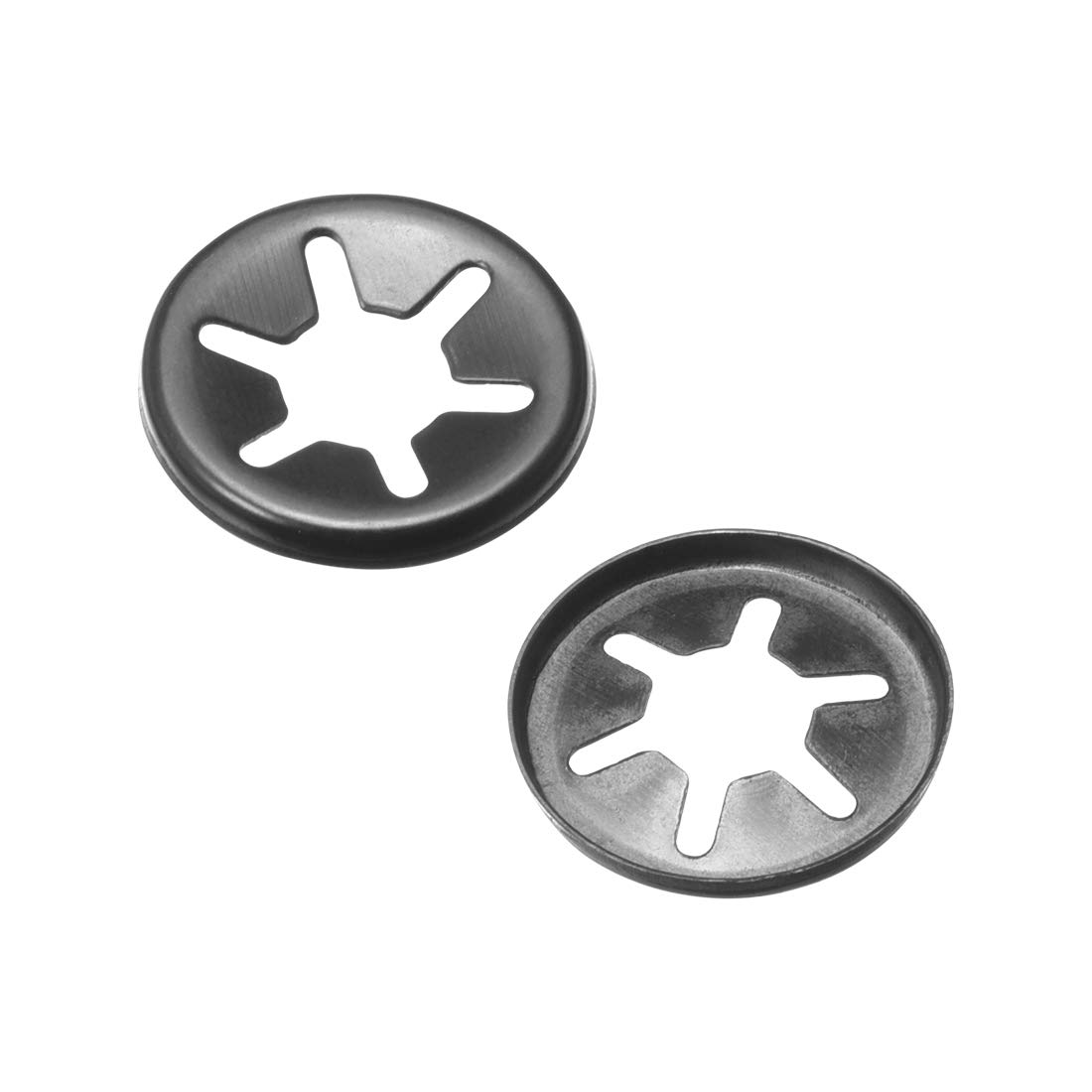 sourcing map Internal Tooth Washers M6 x 15mm 65Mn Black Oxide Finish Push On Washer ing Clips Fastener 100pcs